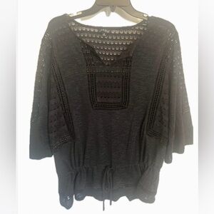Lucky Brand Black Crochet Women's Blouse
